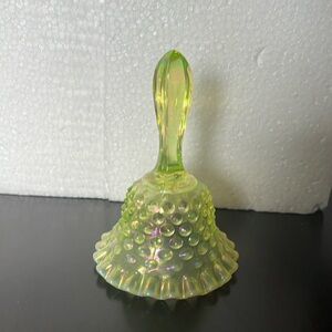 Opalescent green hobnail bell